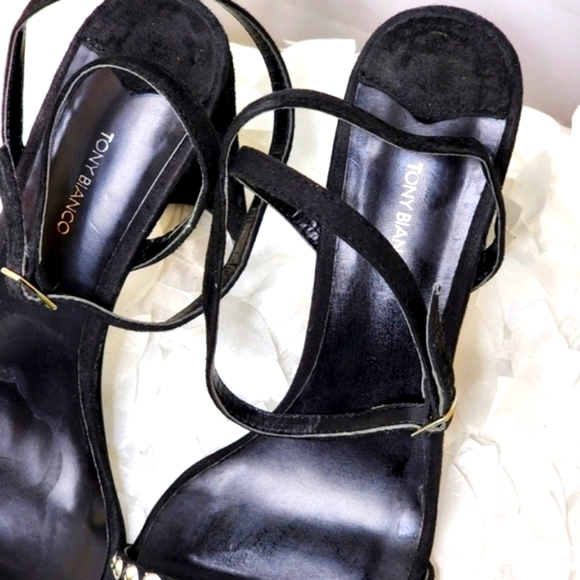 Tony Bianco shoes Sebastion black suede heels silver embellishment size 10 - Picture 15 of 17